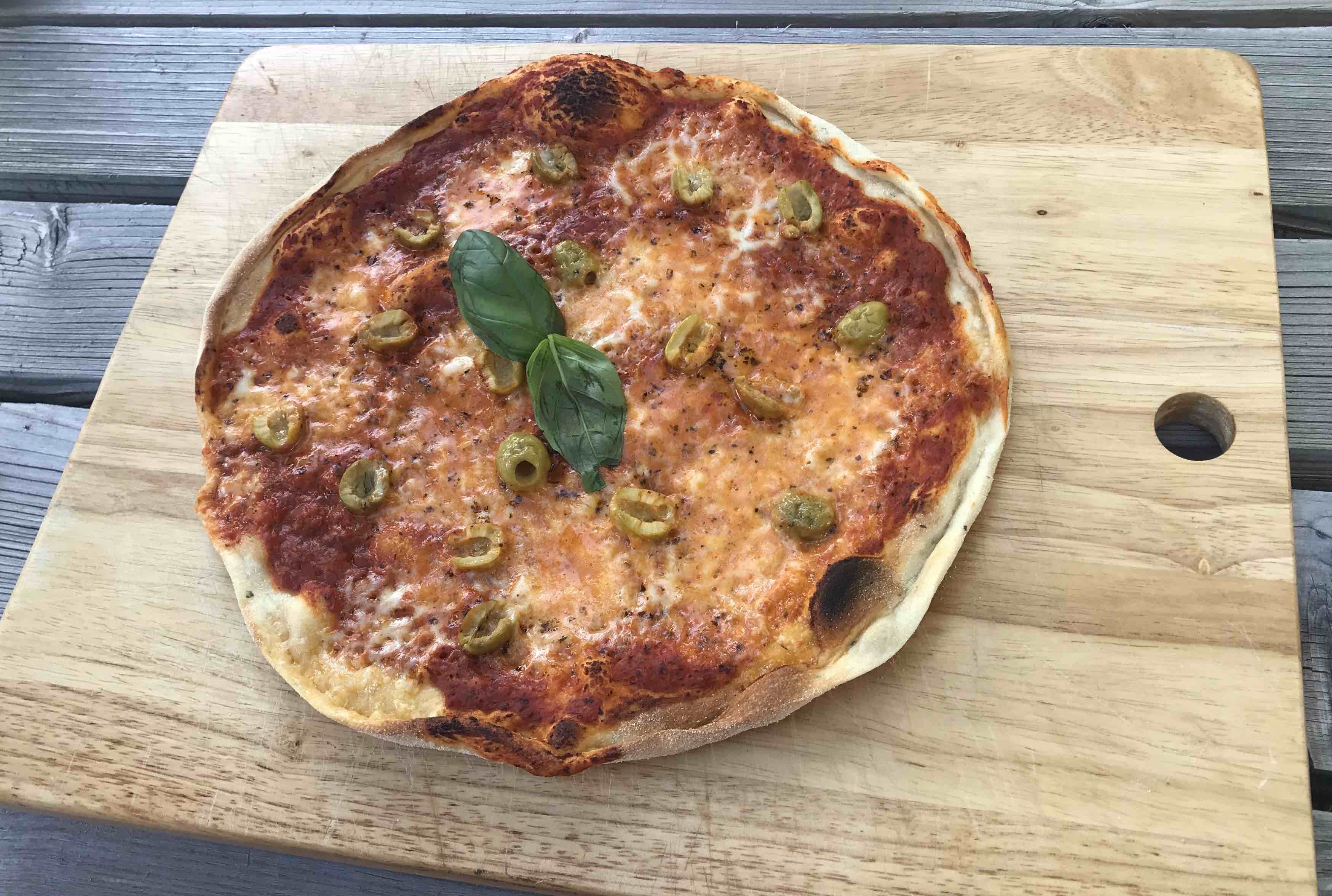 Margarita with green olives.